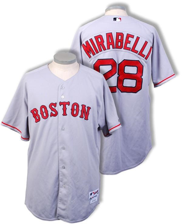 - 2007 Doug Mirabelli Boston Red Sox Game Worn Red Sox Jersey