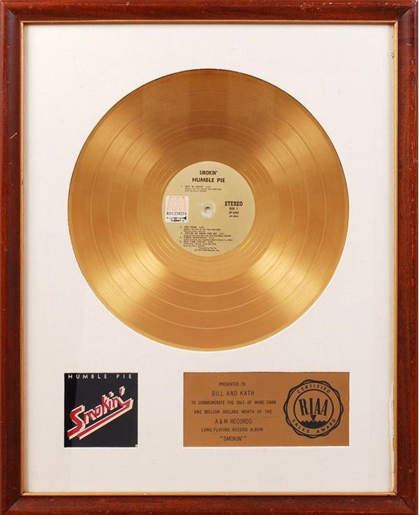 Rock And Pop Culture - Humble Pie "Smokin" Gold Record