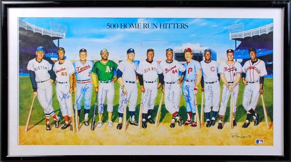 Baseball Autographs - 500 Homerun Hitters Signed Poster