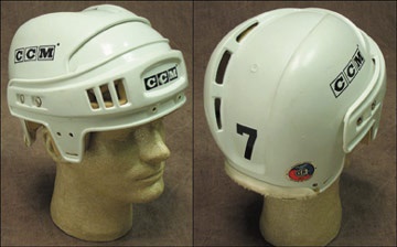 WHA - 1980's Ray Bourque Bruins Game Worn Helmet