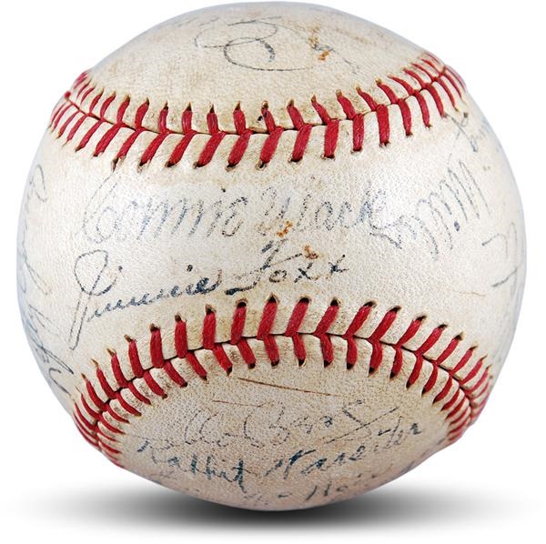 Baseball Autographs - 1934 Tour of Japan Team Signed Baseball with Ruth and Gehrig