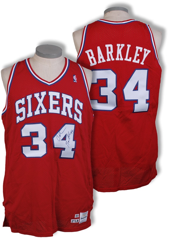 - 1989 Charles Barkley Philadelphia 76er's Signed Game Used Jersey
