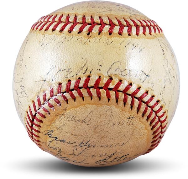 1944 New York Yankees Team Signed Baseball with Joe McCarthy