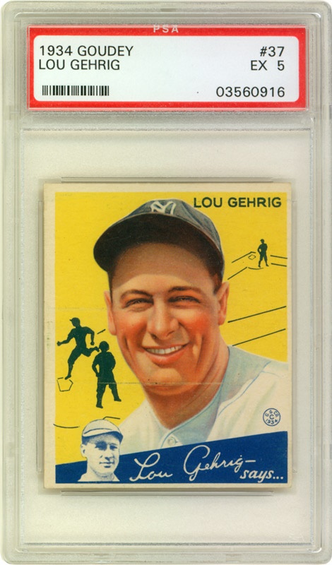 Baseball and Trading Cards - 1934 Goudey #37 Lou Gehirg (PSA EX 5)