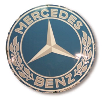 1940's Mercedes Benz Dealership Original Advertising Sign
