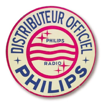 Ephemera - 1940's Philips Radio Porcelain Advertising Sign
