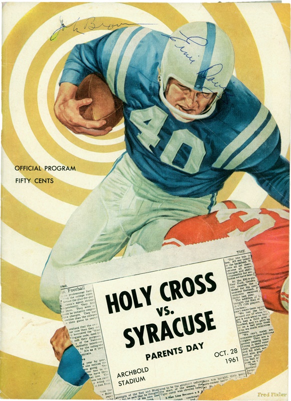 1961 Ernie Davis Autographed Syracuse Football Program