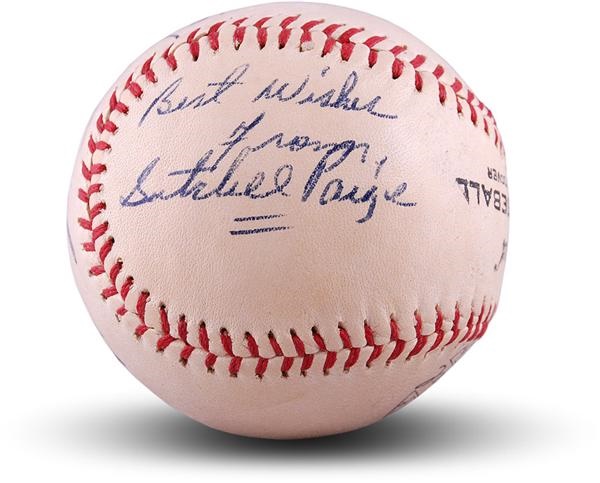 Multi Signed Baseball with Satchel Paige and George Sisler
