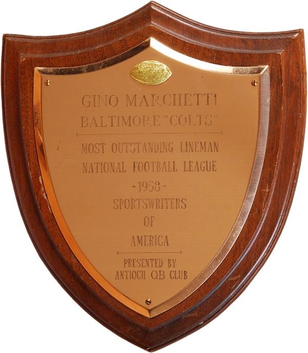Football - 1958 Gino Marchetti Most Outstanding Lineman Award