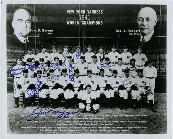 NY Yankees, Giants & Mets - 1941 World Champion New York Yankees Signed Photo