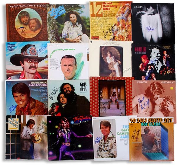 - Collection of Signed Country Album Covers (16)