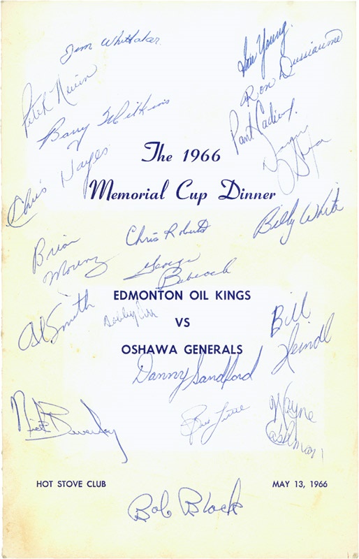 Hockey Autographs - 1966 Oshawa Generals Team Signed Program with Bobby Orr