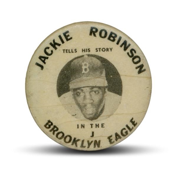 Jackie Robinson & Brooklyn Dodgers - Jackie Robinson Brooklyn Eagle Pin-Back Button