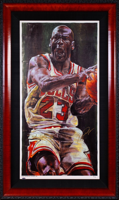 Sports Fine Art - Michael Jordan Signed Giclee by Stephen Holland (#92/98)