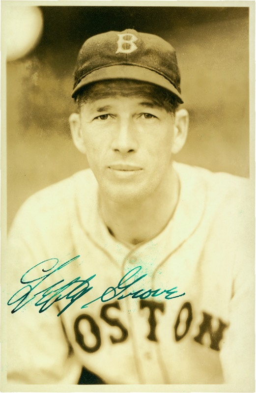 Baseball Autographs - Lefty Grove Signed George Burke Photograph