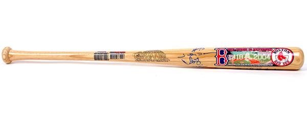 Boston Sports - 2004 World Champion Boston Red Sox Team Signed Bat