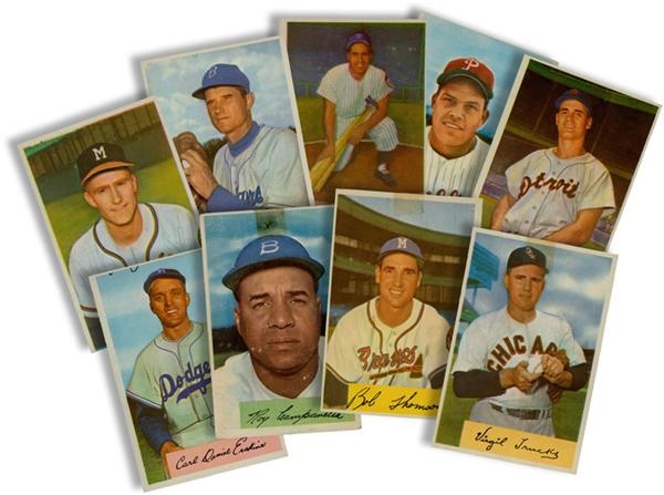Baseball and Trading Cards - 1954 Bowman Baseball Card Shoe Box Collection (528)