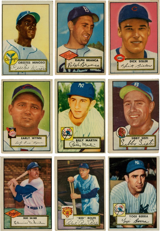 1952 Topps Baseball Card Partial Set with High Numbers (318)