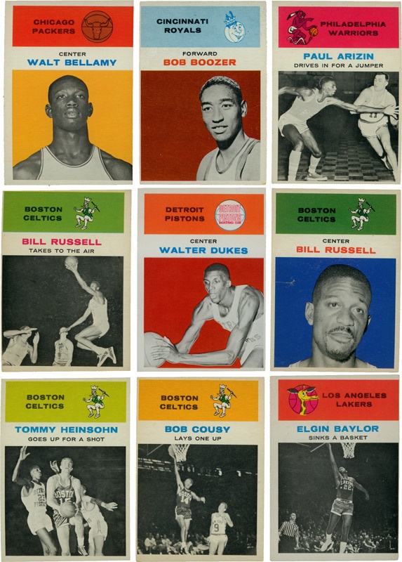 - 1961 Fleer Basketball Near Set with Many Graded Stars (58 of 66)
