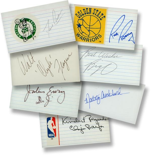 Collection of Pro Basketball Signed 3x5" Cards with 62 Hall of Famers (164 total)