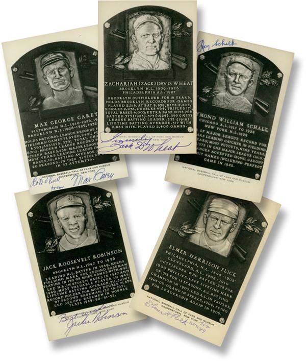 Baseball Autographs - Collection of Black and White Signed Baseball Hall of Fame Plaques with Jackie Robinson (5)