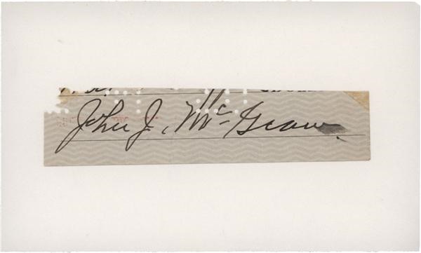 Baseball Autographs - Hall of Famer John McGraw Signature