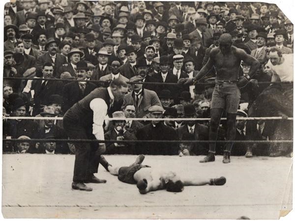 Muhammad Ali & Boxing - JACK JOHNSON V STANLEY KETCHEL : Brown Brothers, 1909