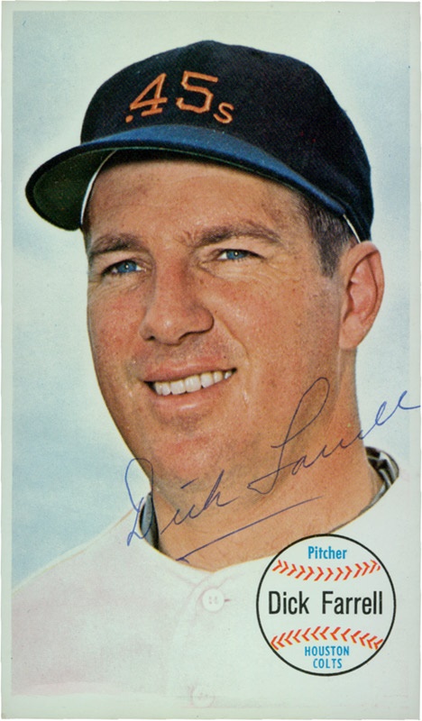 1964 Topps Giant Dick Farrell Signed Card