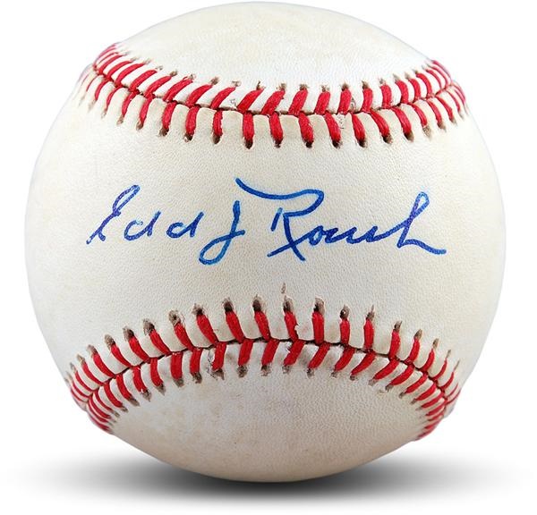 Edd Roush Single Signed Baseball