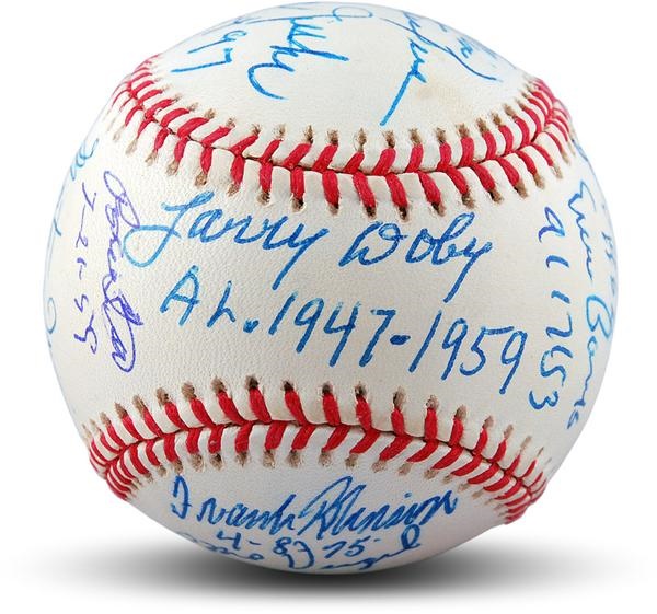 Baseball Memorabilia - Jackie Robinson Baseball Signed By Players Who Broke The Color Line