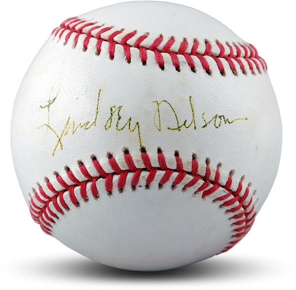 Baseball Autographs - Lindsey Nelson Single Signed Baseball