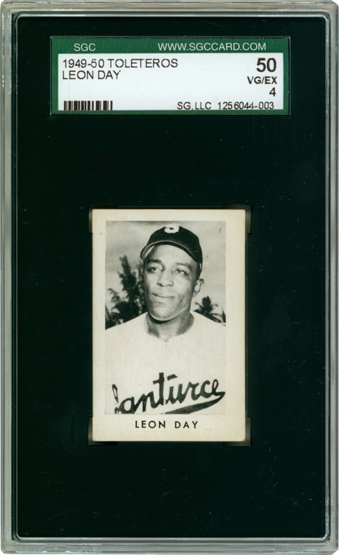 1949-50 Leon Day Rookie Toleteros Baseball Card (SGC 50 VG/EX 4)