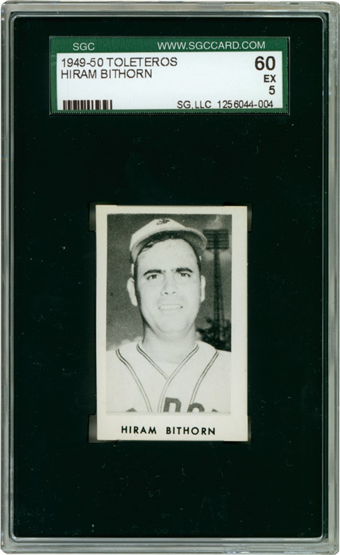 1949-50 Toleteros Hiram Bithorn Baseball Card (SGC 60 EX 5)