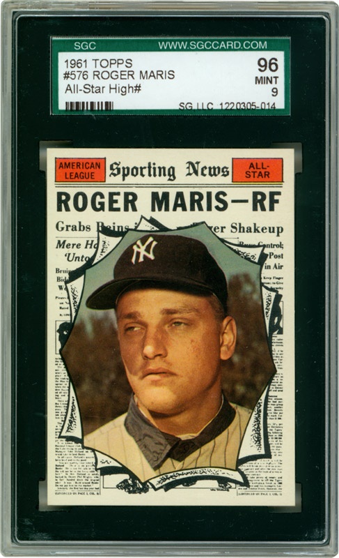 Baseball and Trading Cards - 1961 Topps #576 Roger Maris All-Star (SGC 96 Mint 9)