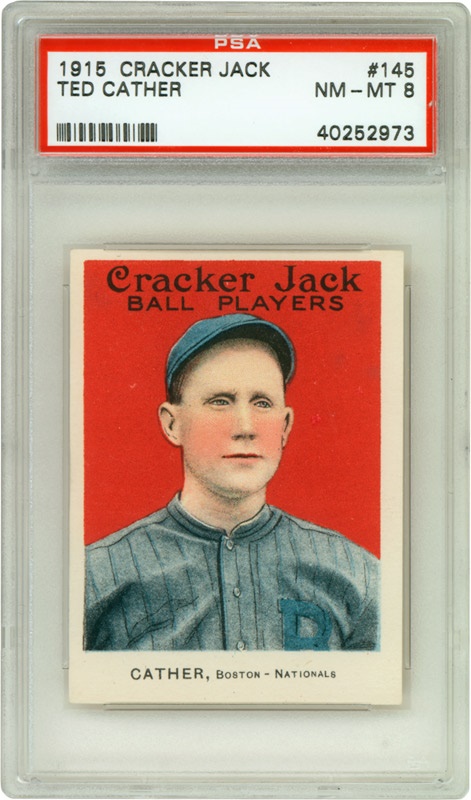- 1915 Cracker Jack #145  Ted Cather (PSA NM-MT 8)