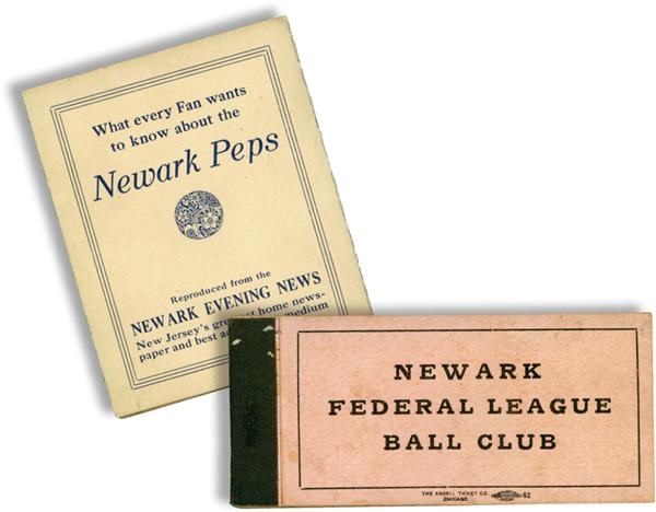 Ernie Davis - 1915 Newark Federal League Ticket Booklet with Ticket and Roster Booklet (2)