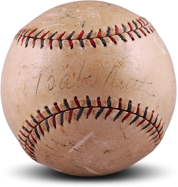 Babe Ruth - Babe Ruth and Lou Gehrig Signed Baseball