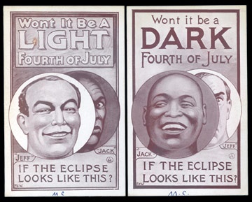1910 Jeffries vs. Johnson Post Card Set (2)