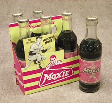 Ted Williams - 1950's Ted Williams Moxie Soda Six-Pack