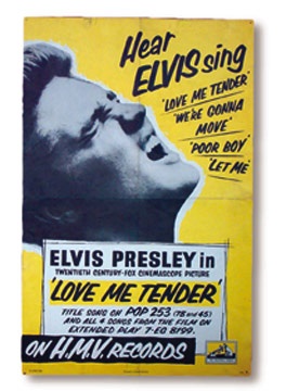 - Elvis Presley "Love Me Tender" Promo U.K. Poster