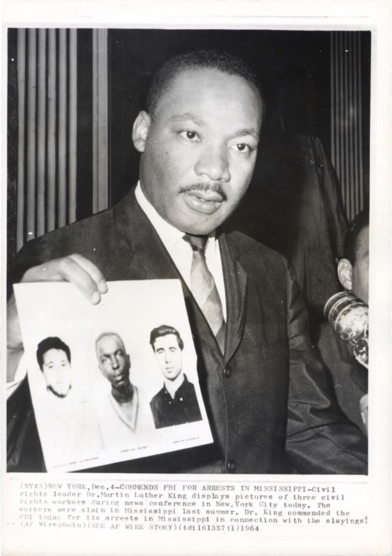 Civil Rights - MARTIN LUTHER KING JR. (1929-1968) : Mississippi Burning, December 4, 1964