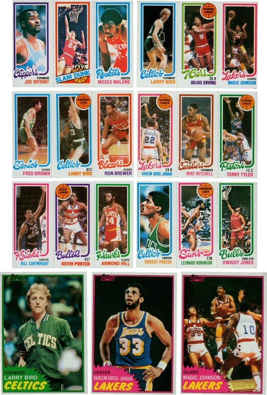 - 1980-81 and 1981-82 Topps Basketball Card Complete Set with Larry Bird and Magic Johnson Rookie