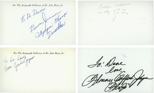 Olympic Hall of Famers Signed 3x5" Cards (40 different)