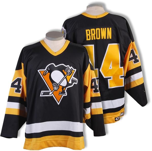 - 1989-90 Rob Brown Pittsburgh Penguins Game Worn Jersey