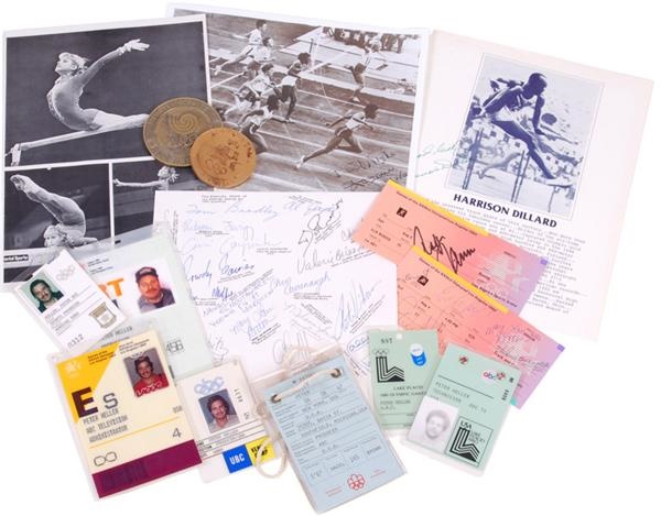 1970's-80's Olympic Collection with Medals, Press Passes, Signatures and More