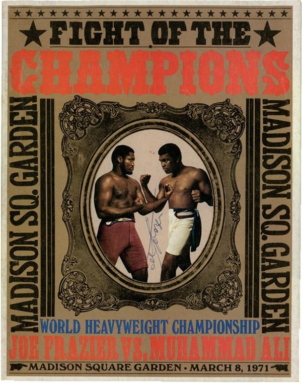 - 1971 Muhammad Ali vs. Joe Frazier I Program Vintage Signed by Frazier
