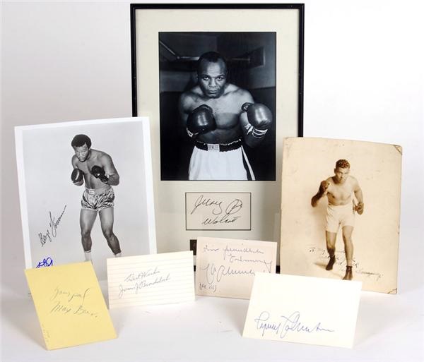 - Heavyweight Champions Signed Items with Dempsey, Schmeling, Braddock, Baer, Foreman, Walcott and Johansson