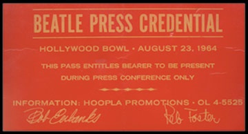 August 23, 1964 Press Credential