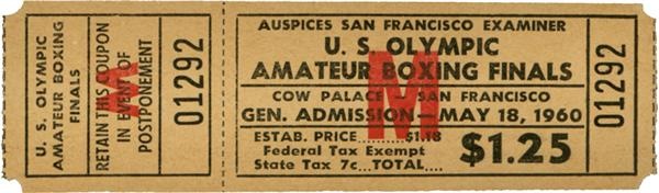 - 1960 Cassius Clay U.S. Olympic Boxing Finals Full Ticket