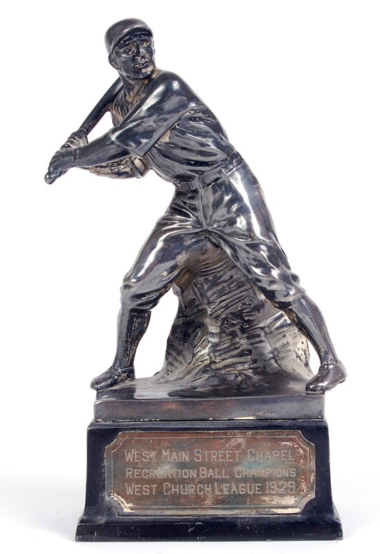 Ernie Davis - Figural Baseball Metal Trophy (1929)